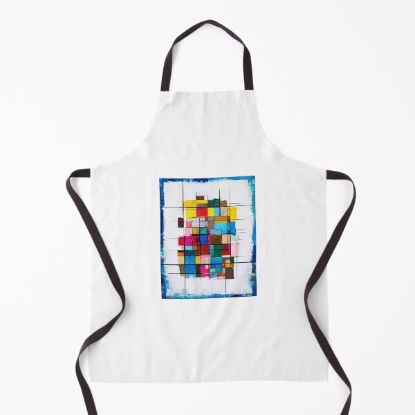 Item preview, Colorful Geometric Abstract Painting – Modern Art with Bold Blocks and Blue Border designed and sold by IINSPIRA.