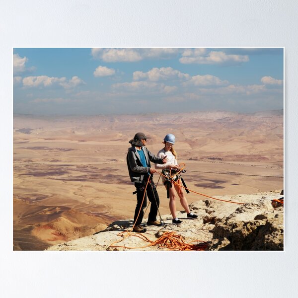 Item preview, Israel, Mitzpe Ramon. Abseiling at the Crater. designed and sold by UltraQuirky.