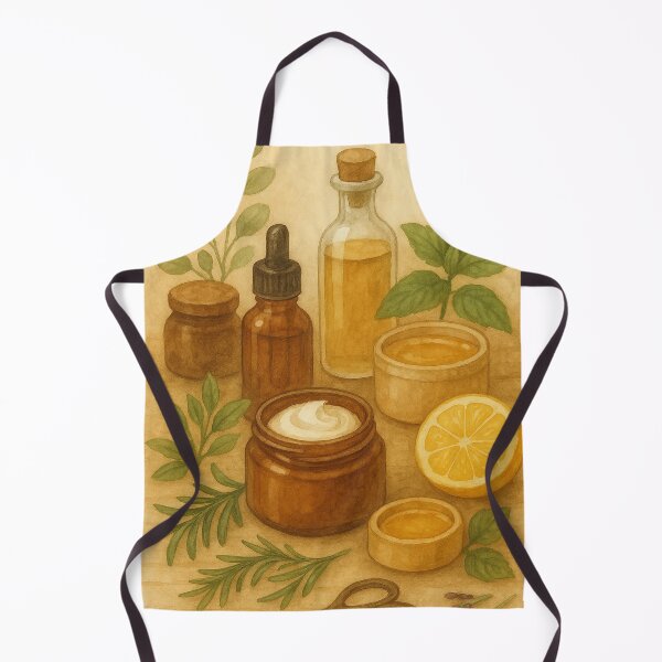 Item preview, Natural Skincare Illustration with Herbs and Cream Jars designed and sold by Lacritsa .