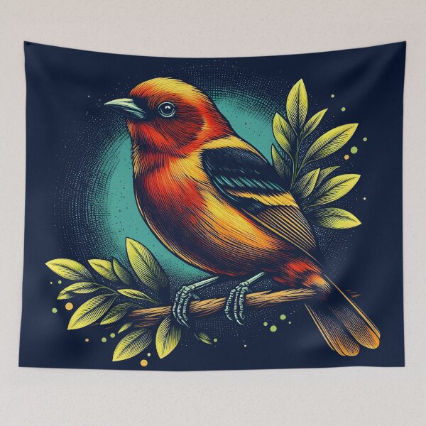 Item preview, Flame-colored Tanager 4 designed and sold by theAVIARY7.