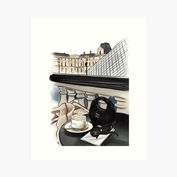 Terrace at the Louvre Art Print