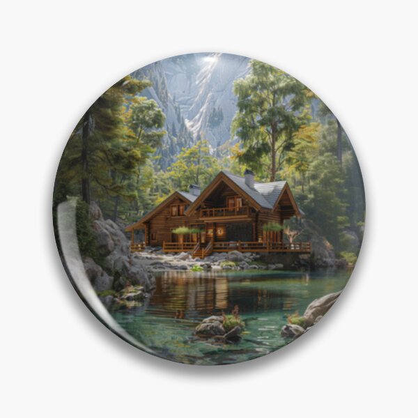 Item preview, Tranquil Lake Cabin in Mountain Forest Paradise designed and sold by IdeaSmith.