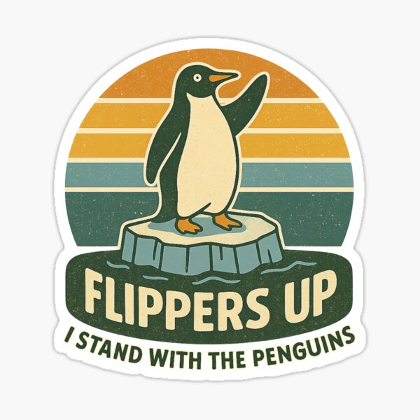 Item preview, Flippers Up I Stand with the Penguins Retro Penguin designed and sold by T2N1.