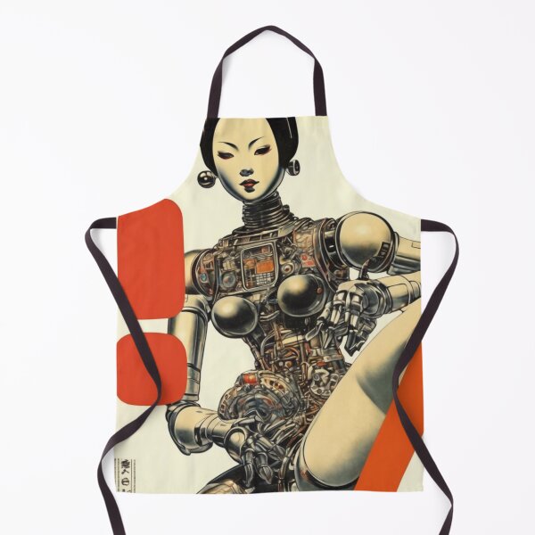 Item preview, Robot Shunga Retro Mid-century Imitation Japanese Erotica #198 designed and sold by NickWhittleArt.