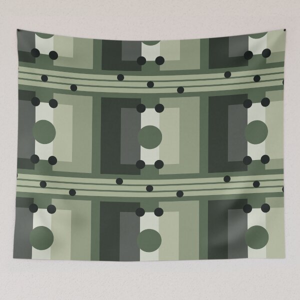 Item preview, D1VS - Green Sqaure Shapes Seamless Pattern designed and sold by CocoLuneDesigns.