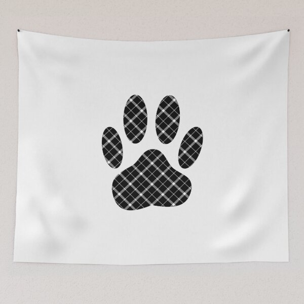 Item preview, Black And White Tartan Dog Paw Print designed and sold by Almdrs.