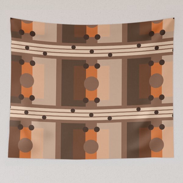Item preview, C1VS - Brown and Orange Sqaure Shapes Seamless Pattern designed and sold by CocoLuneDesigns.