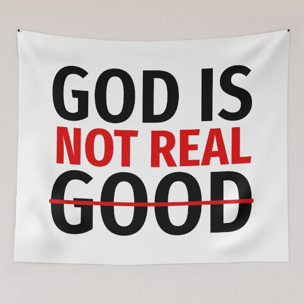 Item preview, God is not real atheist design  designed and sold by Rachel the Artist .