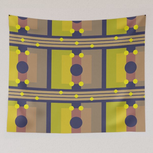 Item preview, F1VS - Yellow and Blue Sqaure Shapes Seamless Pattern designed and sold by CocoLuneDesigns.