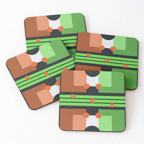 Item preview, E1VS - Green and Brown Sqaure Shapes Seamless Pattern designed and sold by CocoLuneDesigns.