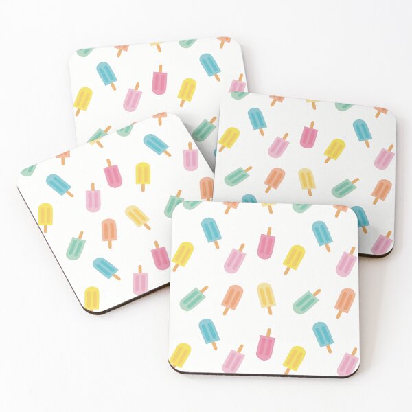 Item preview, Colorful summer design with pastel popsicles and white background designed and sold by StudioPippinDesigns.