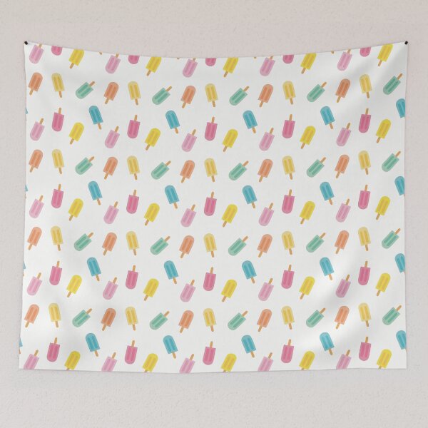 Item preview, Colorful summer design with pastel popsicles and white background designed and sold by StudioPippinDesigns.