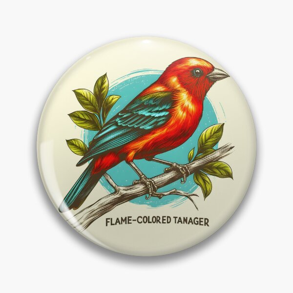 Item preview, Flame-colored Tanager 5 designed and sold by theAVIARY7.