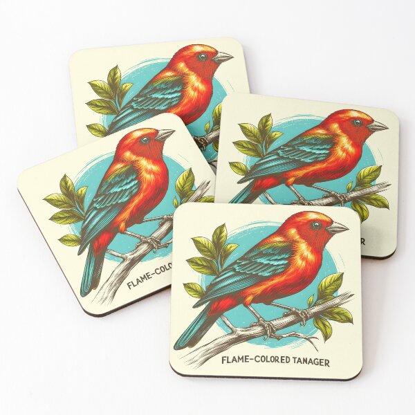 Item preview, Flame-colored Tanager 5 designed and sold by theAVIARY7.