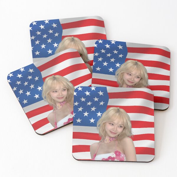 Item preview, Kpop Le Sserafim Chaewon American Flag Chaewon USA Flag Kpop Funny design! designed and sold by StarBunnyDesign.