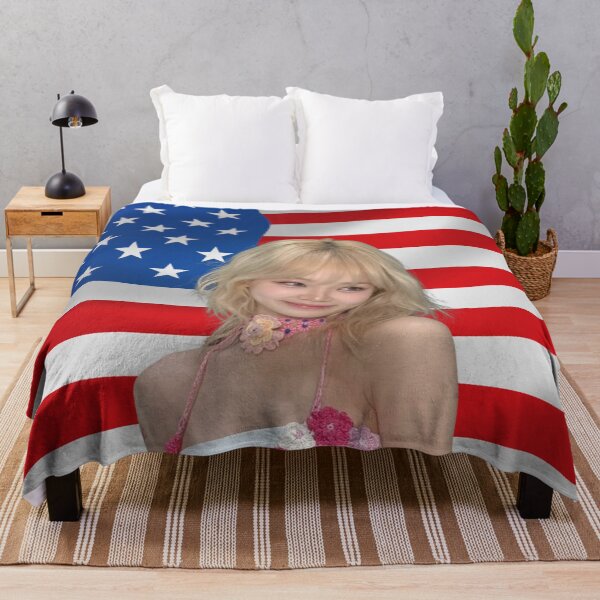 Item preview, Kpop Le Sserafim Chaewon American Flag Chaewon USA Flag Kpop Funny design! designed and sold by StarBunnyDesign.