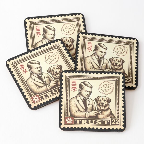 Item preview, Vintage Dog Trust Love Stamp Design designed and sold by No1RetroStamps.