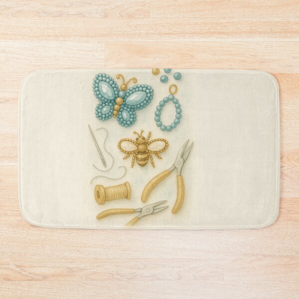 Item preview, Beaded Insects and Jewelry Tools Watercolor Illustration designed and sold by Lacritsa .