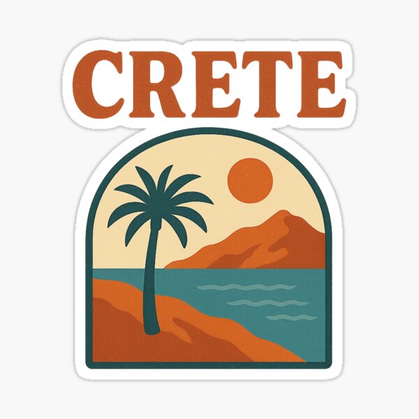 Item preview, Crete Coastline Vibes – Retro Palm Island Aesthetic designed and sold by ALITOPRINCE.
