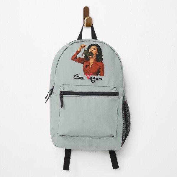 Item preview, Diana V eating a rat, retro 80s series The Visitors (Go Vegan, parody) designed and sold by Planet Utoppia.