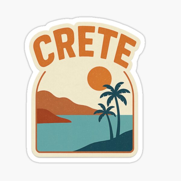 Item preview, Crete Dreamscape – Vintage Island Sticker designed and sold by ALITOPRINCE.