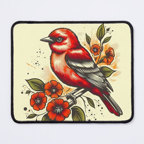 Item preview, Flame-colored Tanager 6 designed and sold by theAVIARY7.