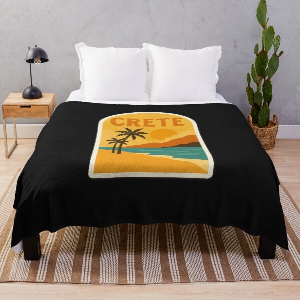 Item preview, Escapada al atardecer en Creta: Pegatina retro de isla designed and sold by ALITOPRINCE.