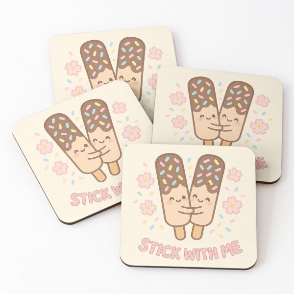 Item preview, Stick With Me – Kawaii Poky Hug Pun Sticker designed and sold by Kampendesigns.