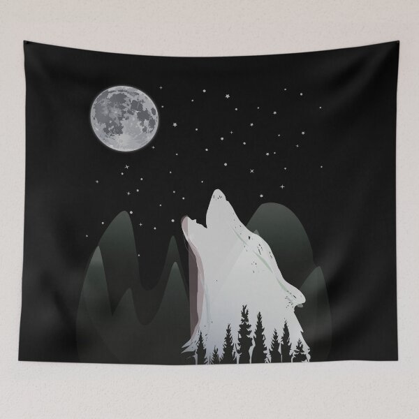 Item preview, Wolf and Full Moon designed and sold by FLIP-original.