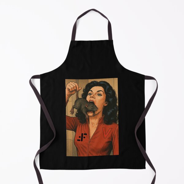 Item preview, Diana V eating a rat, retro 80s poster The Visitors (Go Vegan, parody) designed and sold by Planet Utoppia.
