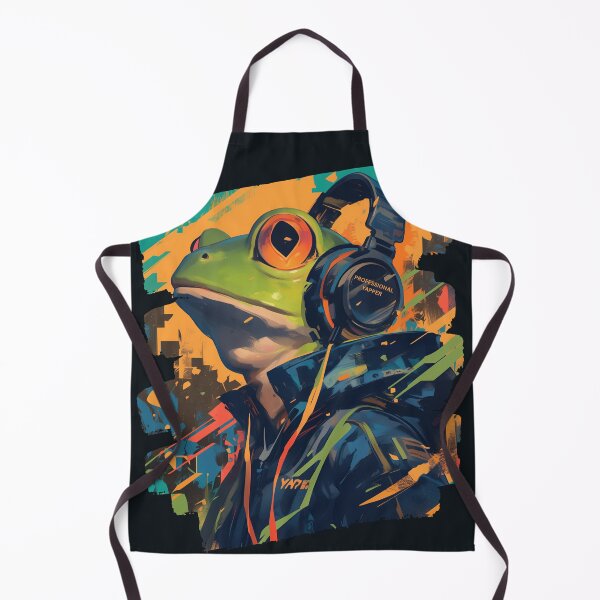 Item preview, Professional Yapper – Cyber Street Frog Headphones Design designed and sold by Void & Valor.