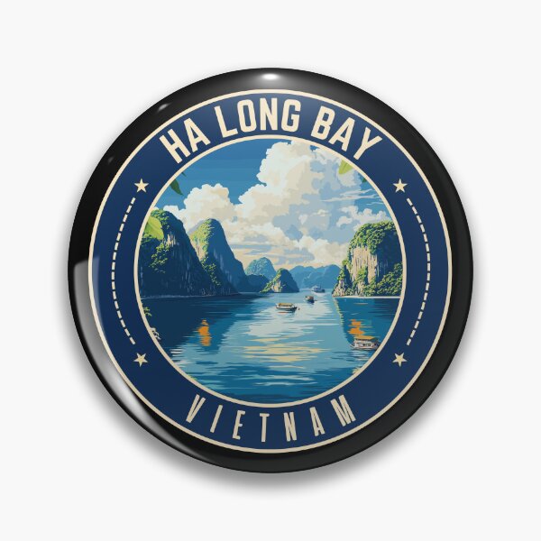 Item preview, Ha Long Bay in Vietnam Retro Travel Art Emblem designed and sold by MaateoDesign.
