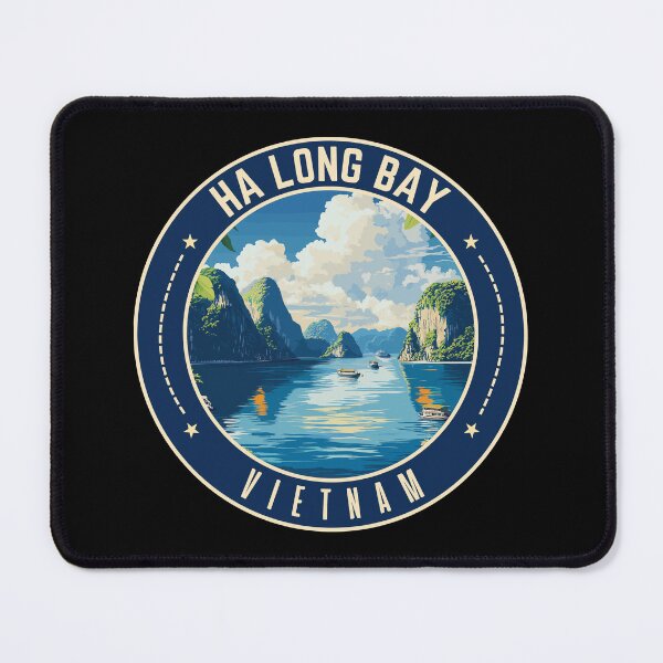 Item preview, Ha Long Bay in Vietnam Retro Travel Art Emblem designed and sold by MaateoDesign.