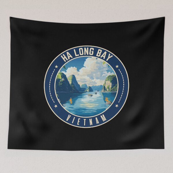 Item preview, Ha Long Bay in Vietnam Retro Travel Art Emblem designed and sold by MaateoDesign.