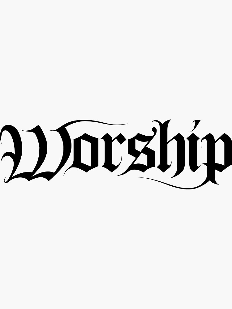 Thumbnail 3 of 3, Sticker, Worship designed and sold by Crossroads-Art.
