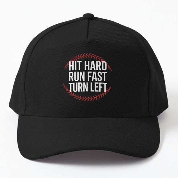 Item preview, HIT HARD RUN FAST TURN LEFT | Baseball Softball Stitch Funny Baseball designed and sold by SlocifieShop.