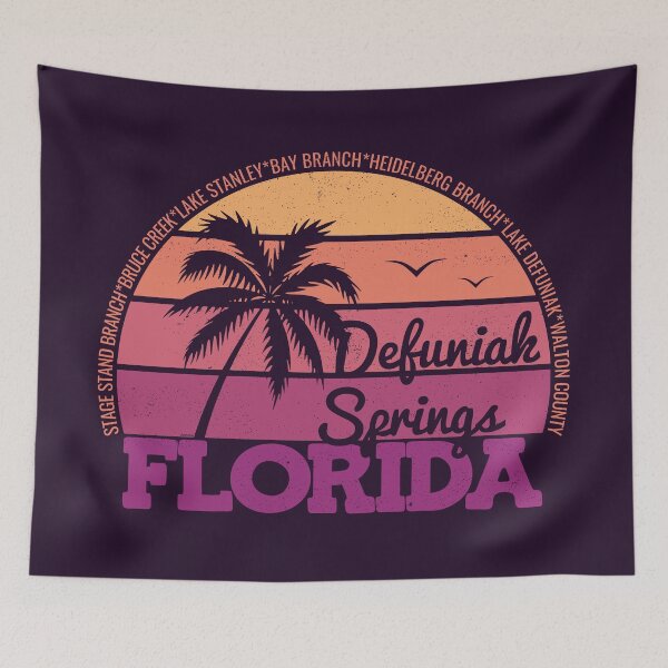 Item preview, Defuniak Springs Florida Retro Sunset Local Pride Logo designed and sold by CRHPOD20.