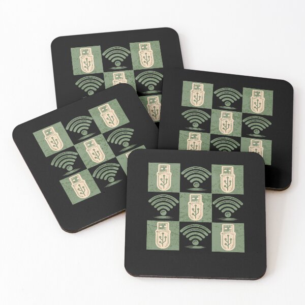 Item preview, Retro Tech Pattern – USB & WiFi Grunge Grid designed and sold by Teacher2Nerds.