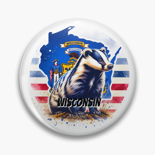 Item preview, Wisconsin — American Badger | State Animal Watercolor Art designed and sold by MTeesGA.