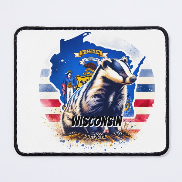 Item preview, Wisconsin — American Badger | State Animal Watercolor Art designed and sold by MTeesGA.