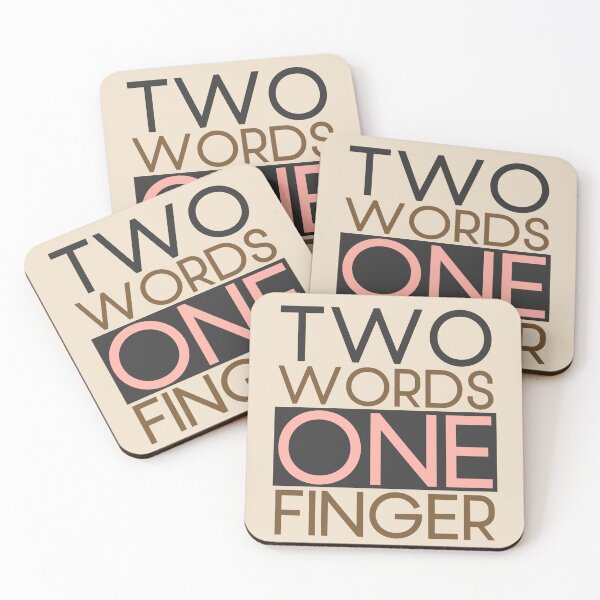 Item preview, Two Words One Finger Funny Offensive Rude Saying Typography Vintage designed and sold by hiacynto.