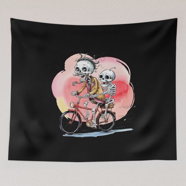 Aperçu de l'œuvre Skeleton riding a night bike créée et vendue par ATOTI.