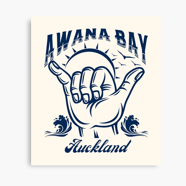 Item preview, Awana Bay Auckland Region New Zealand Shaka Surf- Navy designed and sold by SurfingLocales.