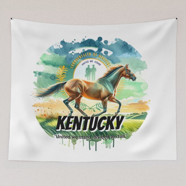 Item preview, Kentucky — Thoroughbred Horse | State Animal Watercolor Art designed and sold by MTeesGA.