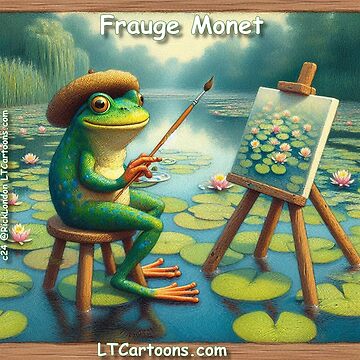 Artwork thumbnail, Frauge Monet And Lily Pad Art by Rick London Gifts