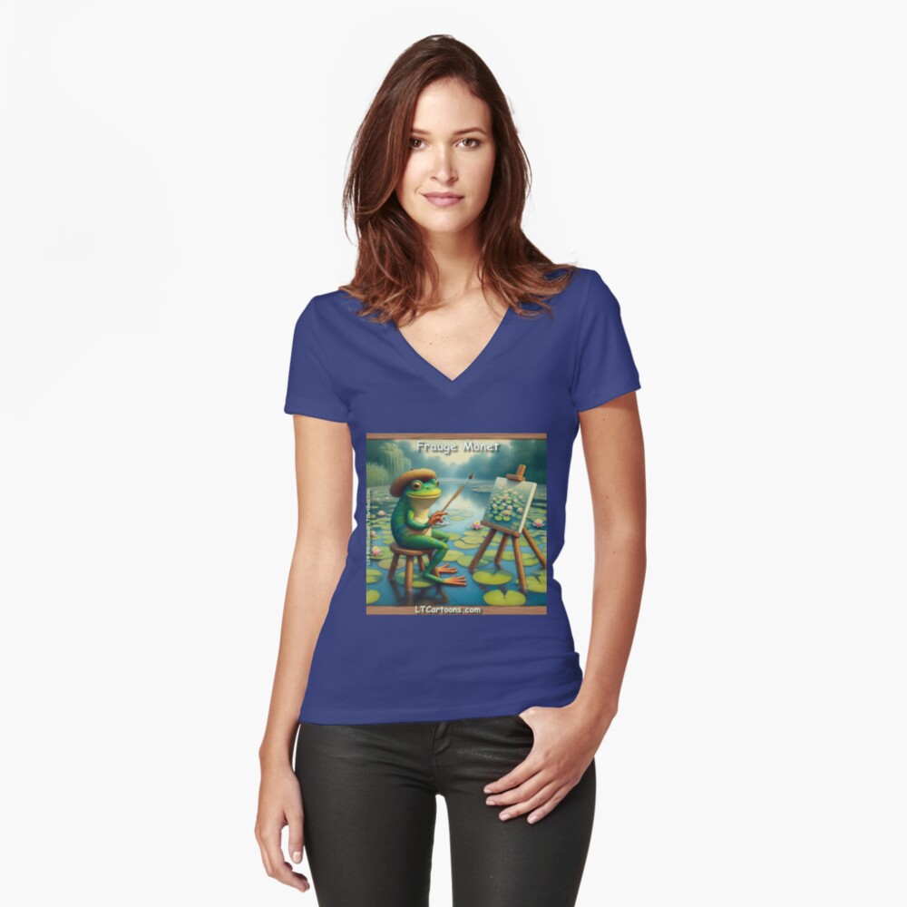 Item preview, Fitted V-Neck T-Shirt designed and sold by ltcartoons.