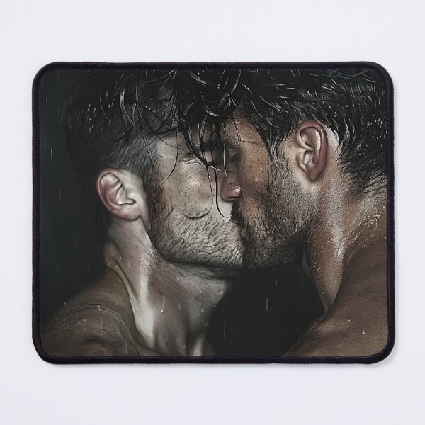 Item preview, Head Portrait - A sweaty male couple kissing designed and sold by ChanningsPinups.