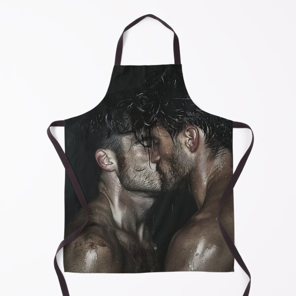 Item preview, Head Portrait - A sweaty male couple kissing designed and sold by ChanningsPinups.