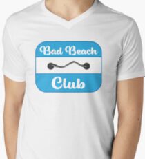 Bad Beach Club Badge in Blue Men's V-Neck T-Shirt