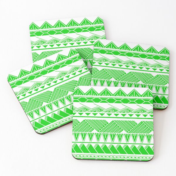 Item preview, White and Bright Green Tribal Pattern designed and sold by Steeb757.